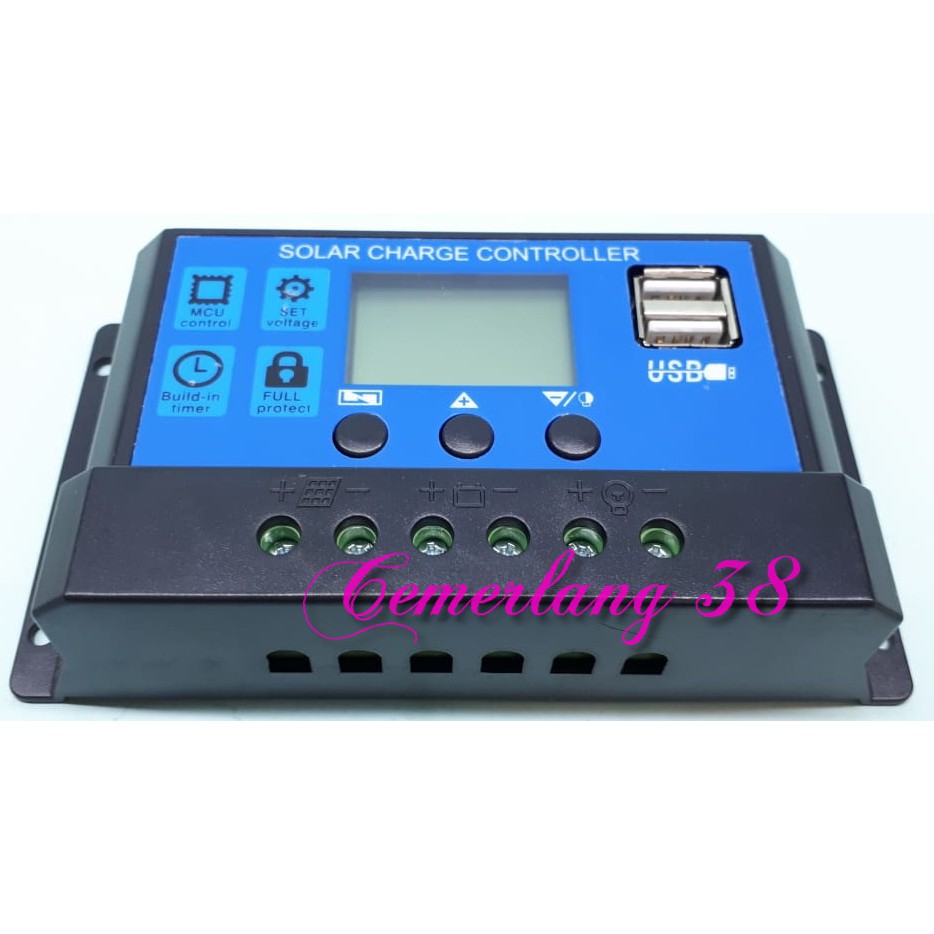 20A 12V - 24V Solar Panel Charge Controller Pengisi Tenaga Surya 20 A 12 V to 24 V