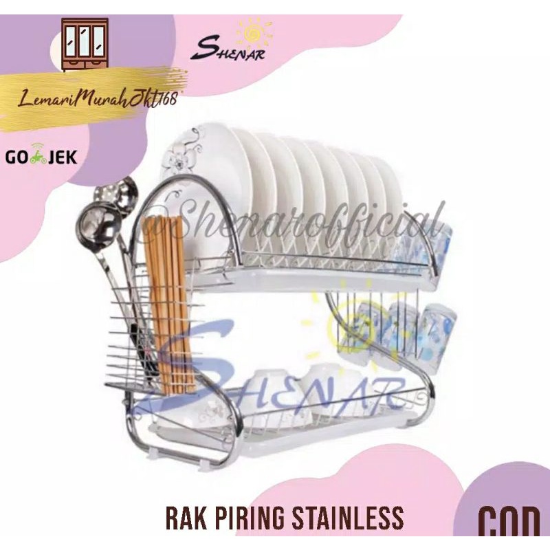 Rak piring stainless 2 susun / rak piring westafel / rak piring stainless