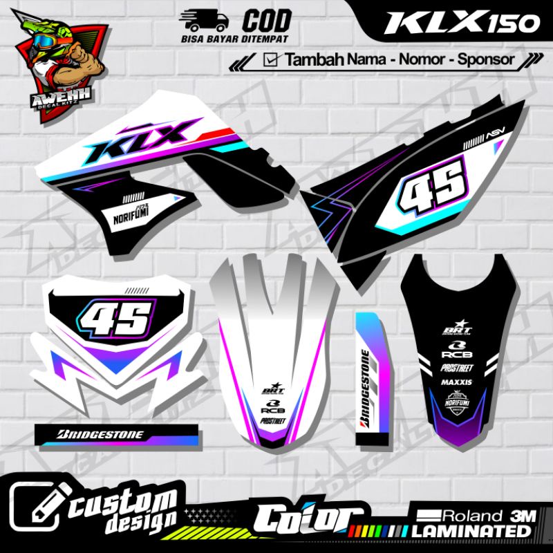 DECAL STIKER KLX 150 LAMA - KLX 150 L - KLX 150 S FULL BODY