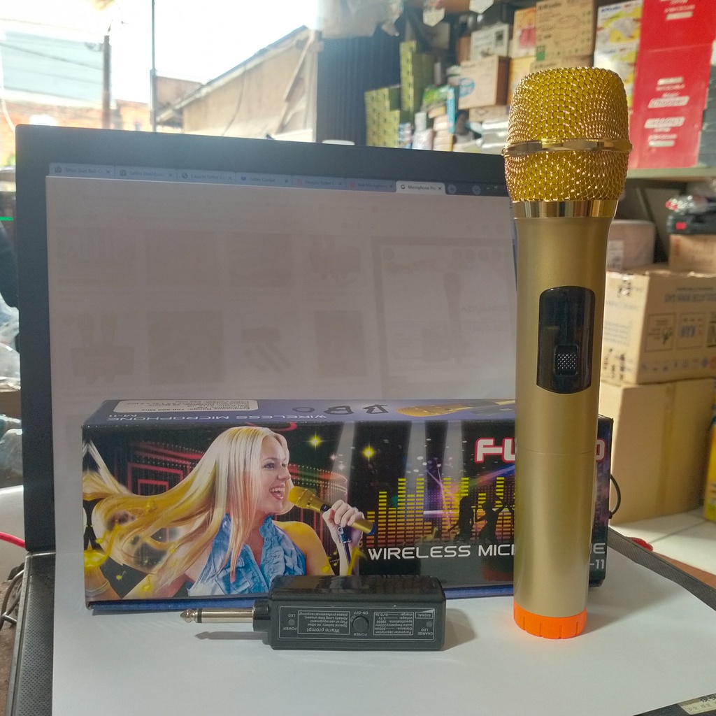 Microphone Profesional Wireless Mic Double FLECO M-11