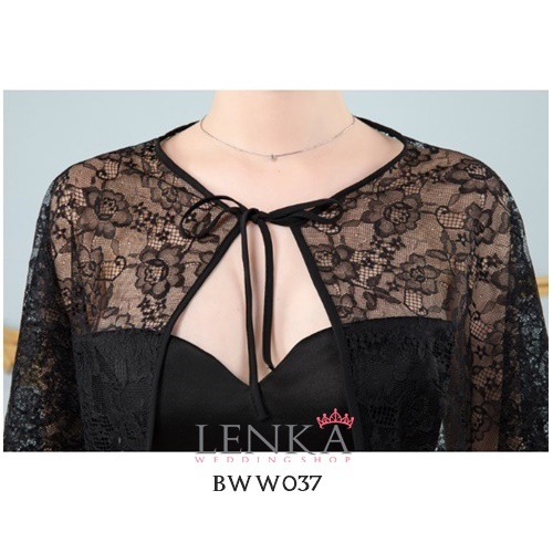 [SIAP KIRIM] CARDIGAN PENGANTIN RENDA BOLERO PESTA HITAM WANITA BWW037