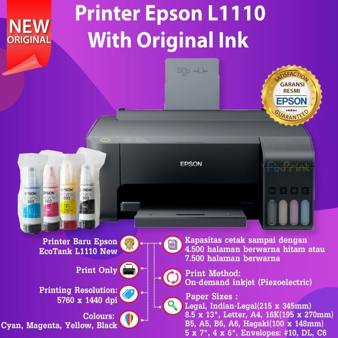 Printer Epson EcoTank L1110 L 1110 Pengganti Epson L310 Print Only