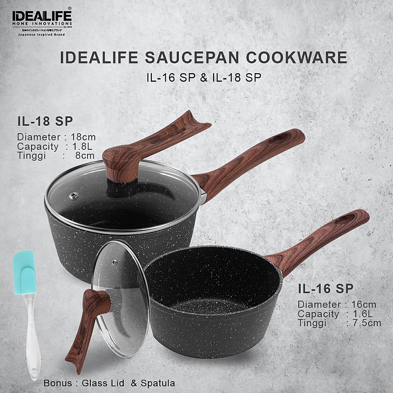 IDEALIFE - Saucepan Cookware - Panci Saus (18cm) - IL-18SP