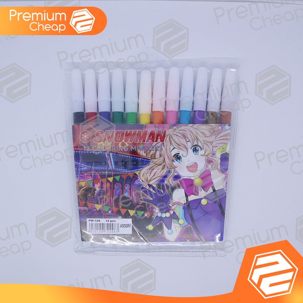 

[12 SET] Spidol Snowman 12 Warna Kecil