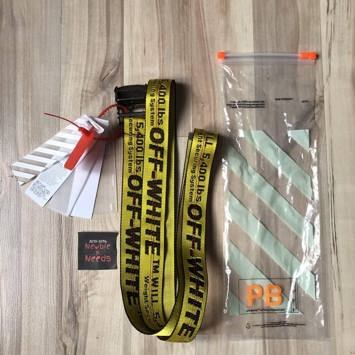 Langsung Order Off White Industrial Belt Yellow Buckle Gray/ Sabuk Off White Best 1:1 terbaik
