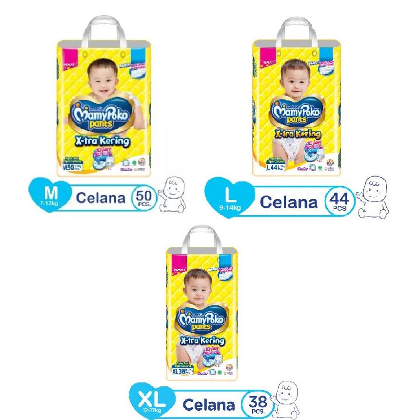 Jumbo Mamypoko Pants Standar M50/L44 Popok Mamypoko Standar/Pempes Mamypoko/Mamypoko Extra Kering