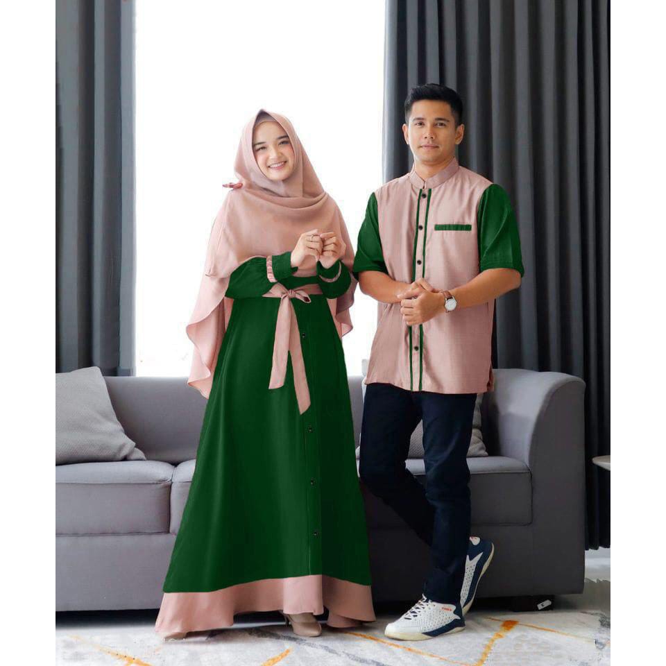 COUPLE MALIKA/BAJU GAMIS KOKO PASANGAN PRIA WANITA KEKINIAN/BAJU PRIA WANITA PASANGAN PESTA RESEPSI