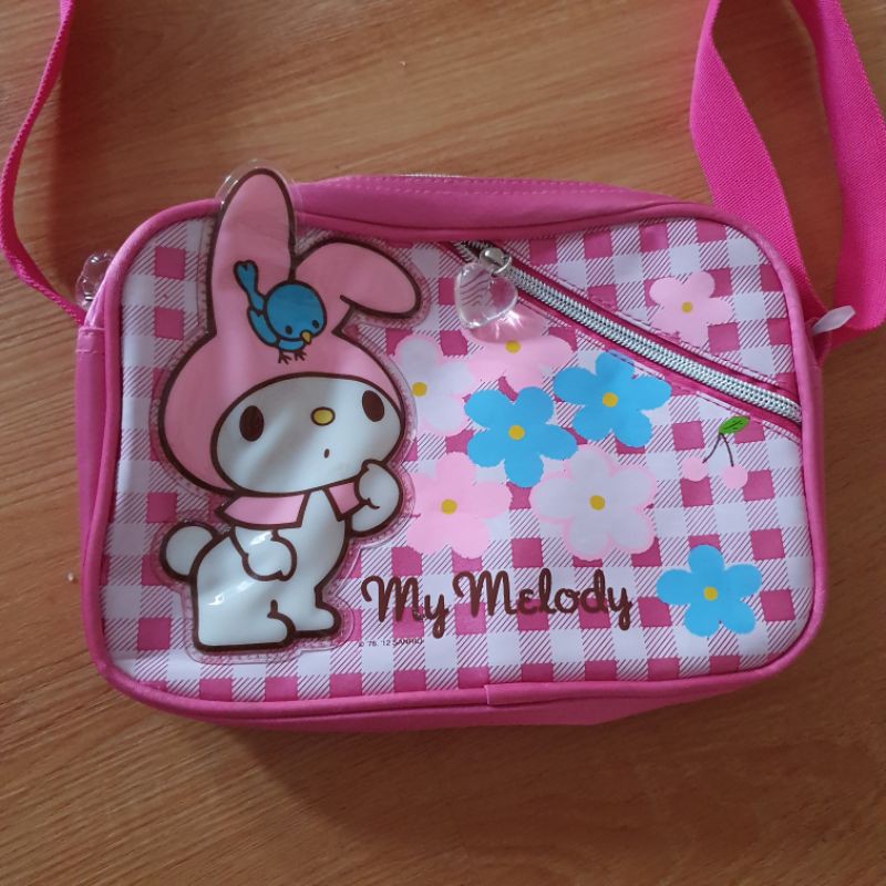 Tas Selempang anak perempuan motif melody pink kado souvenir ulang tahun