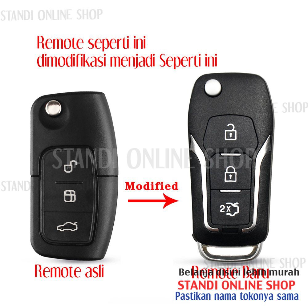 Cassing Kunci Lipat Remote Mobil Ford Fiesta Focus Model Baru