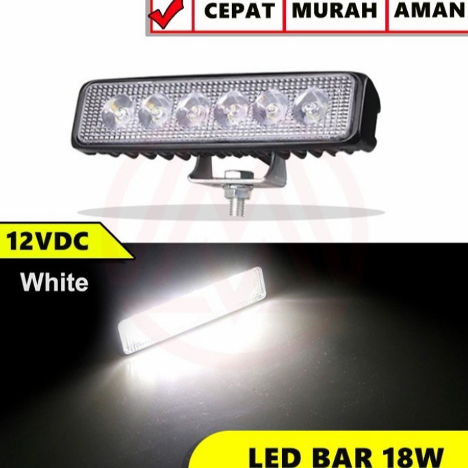 *COD* Lampu Tembak Sorot Led Bar Cree 6 mata 18W 12V-24V led Spot Work Light