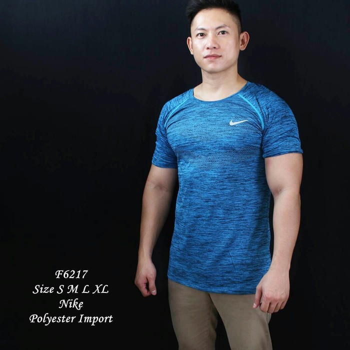 Kaos Olahraga Pria Nike Biru F6217