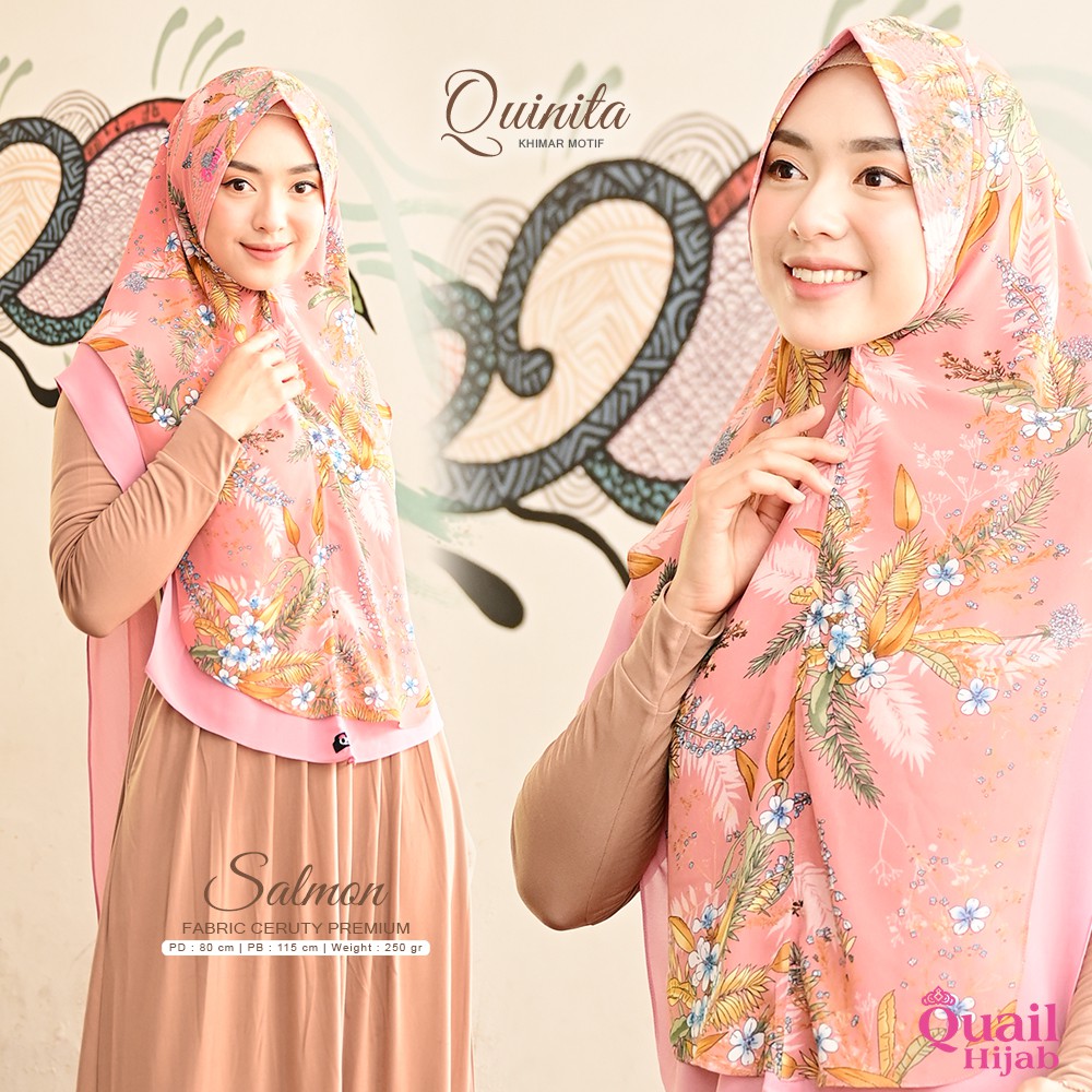 Quail Hijab - QUINITA KHIMAR MOTIF ORI QUAIL JILBAB KHIMAR