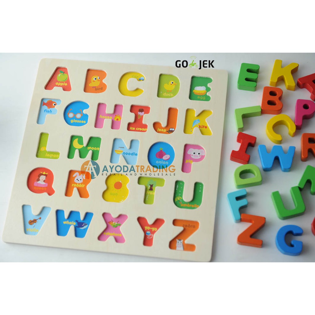 Puzzle Alfabet Chunky Alphabet Montessori Early Learning