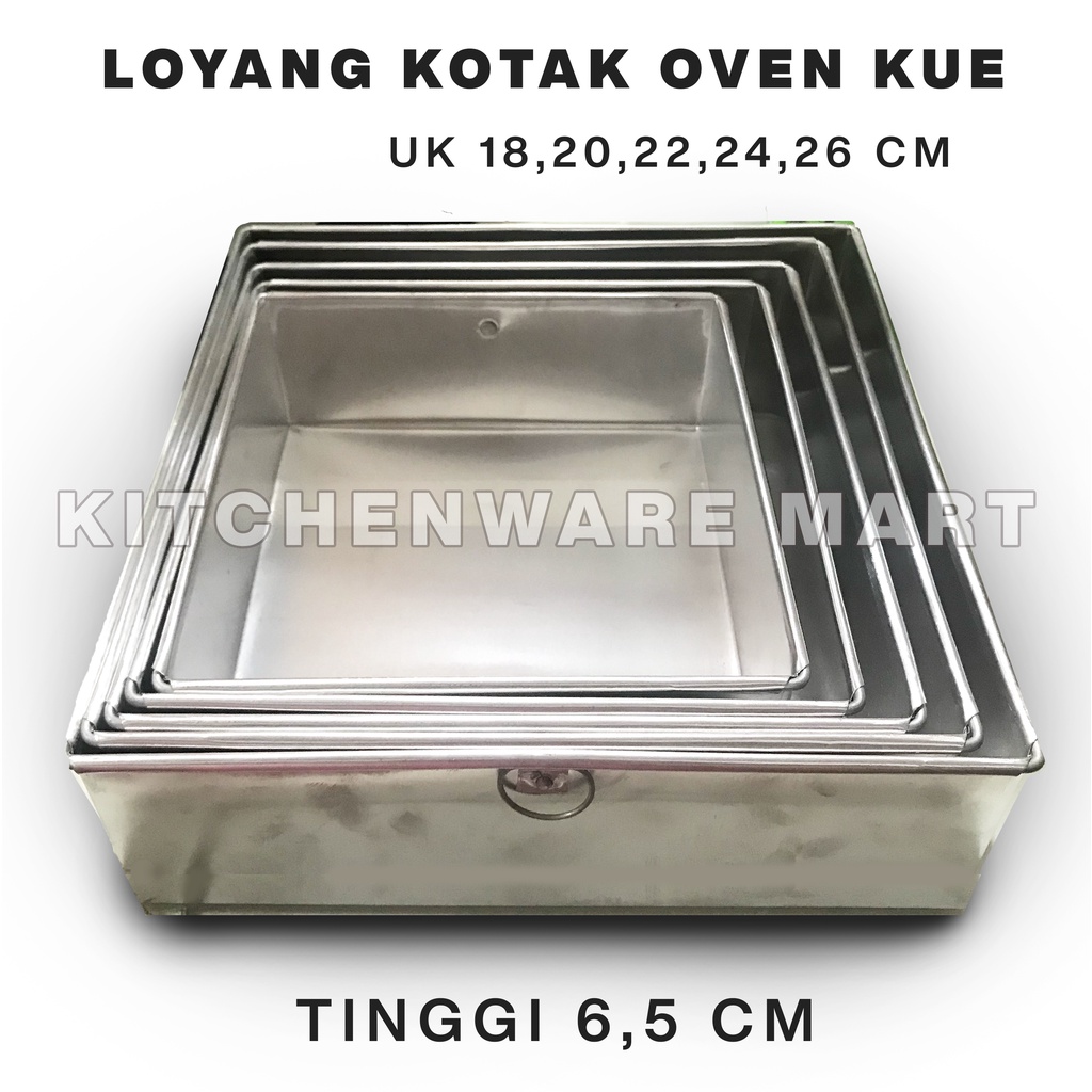 Loyang Kue SET Kotak Oven Loyang Aluminium Kotak tebal- Loyang kue