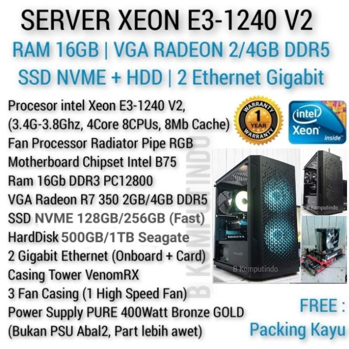 PC SERVER Intel XEON (8CPUs) RAM 16GB SSD HDD | VGA 2GB 4GB | Dual LAN