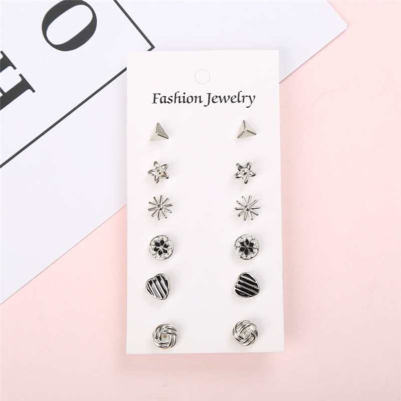 6 Pasang Anting Set Tindik Tusuk #5 untuk 1 Minggu Korea Fashion Earrings Stud Korean style