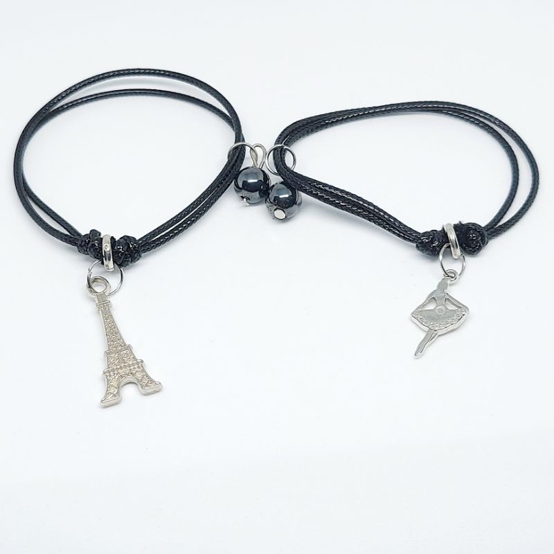 gelang couple paris menara eiffel balet sepasang (2 pcs)