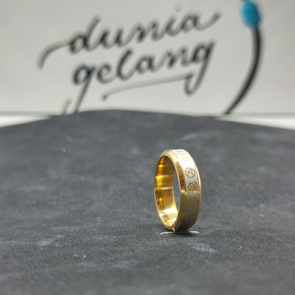 CINCIN TITANIUM IKATAN CINTA SILVER GOLD / CINCIN PRIA WANITA ANAK COUPLE TUNANGAN