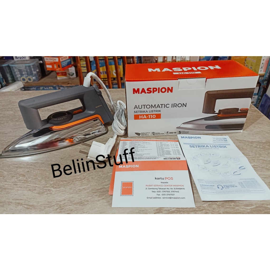 Setrika Listik/ Gosokkan Baju/ Setrika Elektrik &quot;MASPION&quot; HA-110