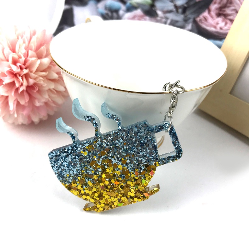 Siy Cetakan Resin Epoksi Bentuk Cangkir Kopi Bahan Silikon Untuk Diy Craftgantungan Kunci