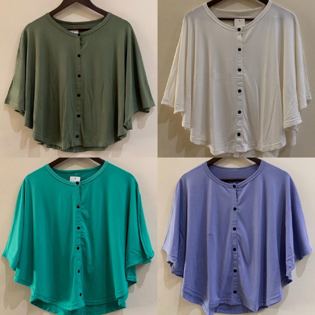 crop top kancing full-atasan-blus-baju murah-pakaian perempuan-baju wanita-crop top-ramise