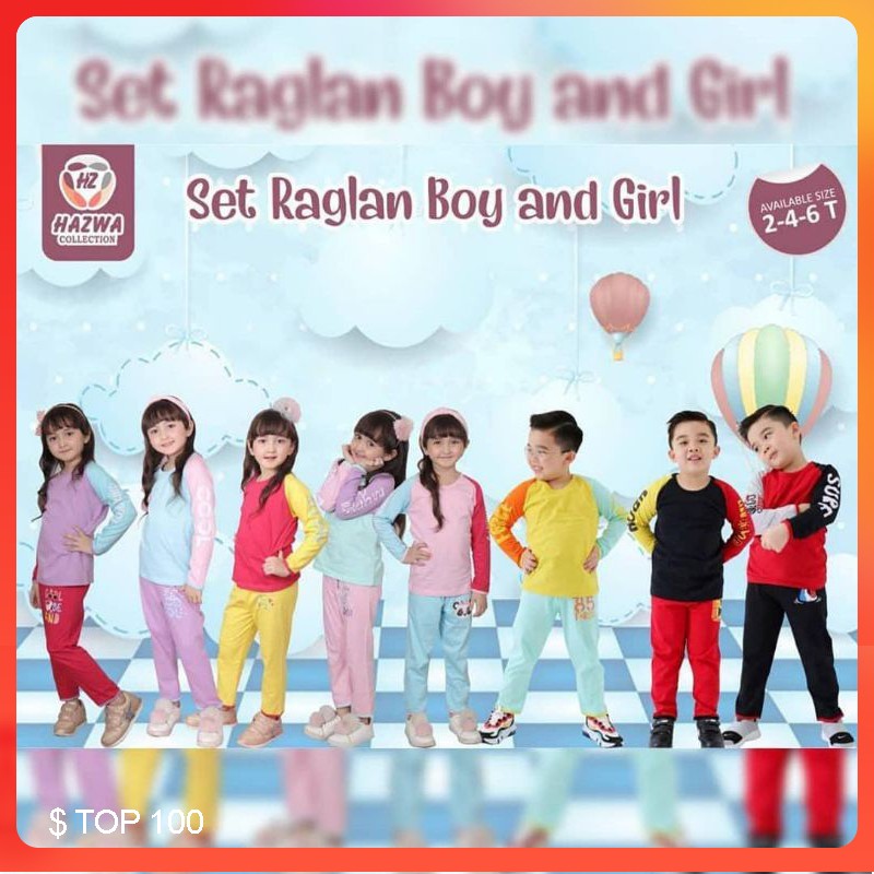 Hazwa Set Piyama Raglan 2-6T | Fashion 4 all Baju Anak