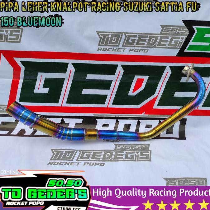 pipa leher knalpot racing satria fu 150 semi stainlees bluemoon COD