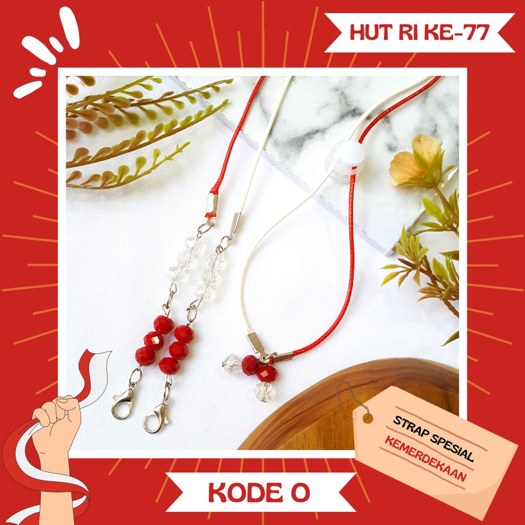 PGX Konektor &amp; Strap Masker Merah Putih 17 Agustus Spesial HUT RI Ke 77