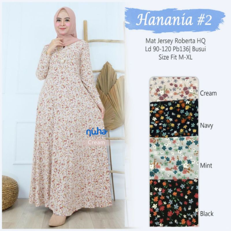 HANANIA #2/DRESS/GAMIS/DRESS MUSLIM/GAMIS MURAH/DRESS MURAH/PAKAIAN MUSLIM WANITA By:Nuha