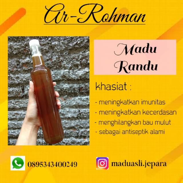 

Madu asli, madu murni, madu randu