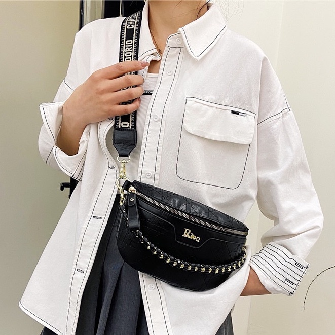 ONLYONE12 Tas Selempang Wanita Import Kulit Pu Premium Quality / Tas Selempang Wanita Rantai / Waist Bag TW001