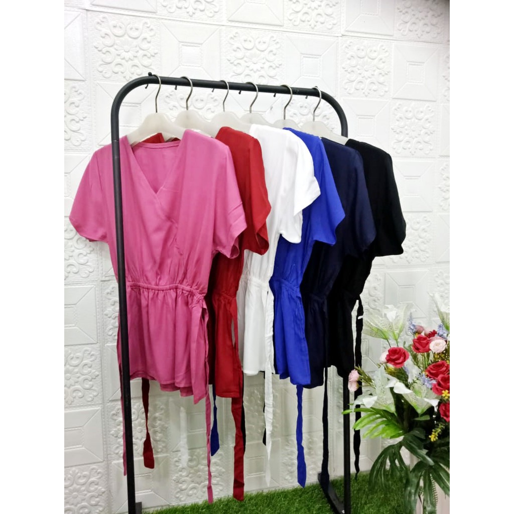 Blouse V-Neck Elsa Baju Atasan Wanita Katun Rayon