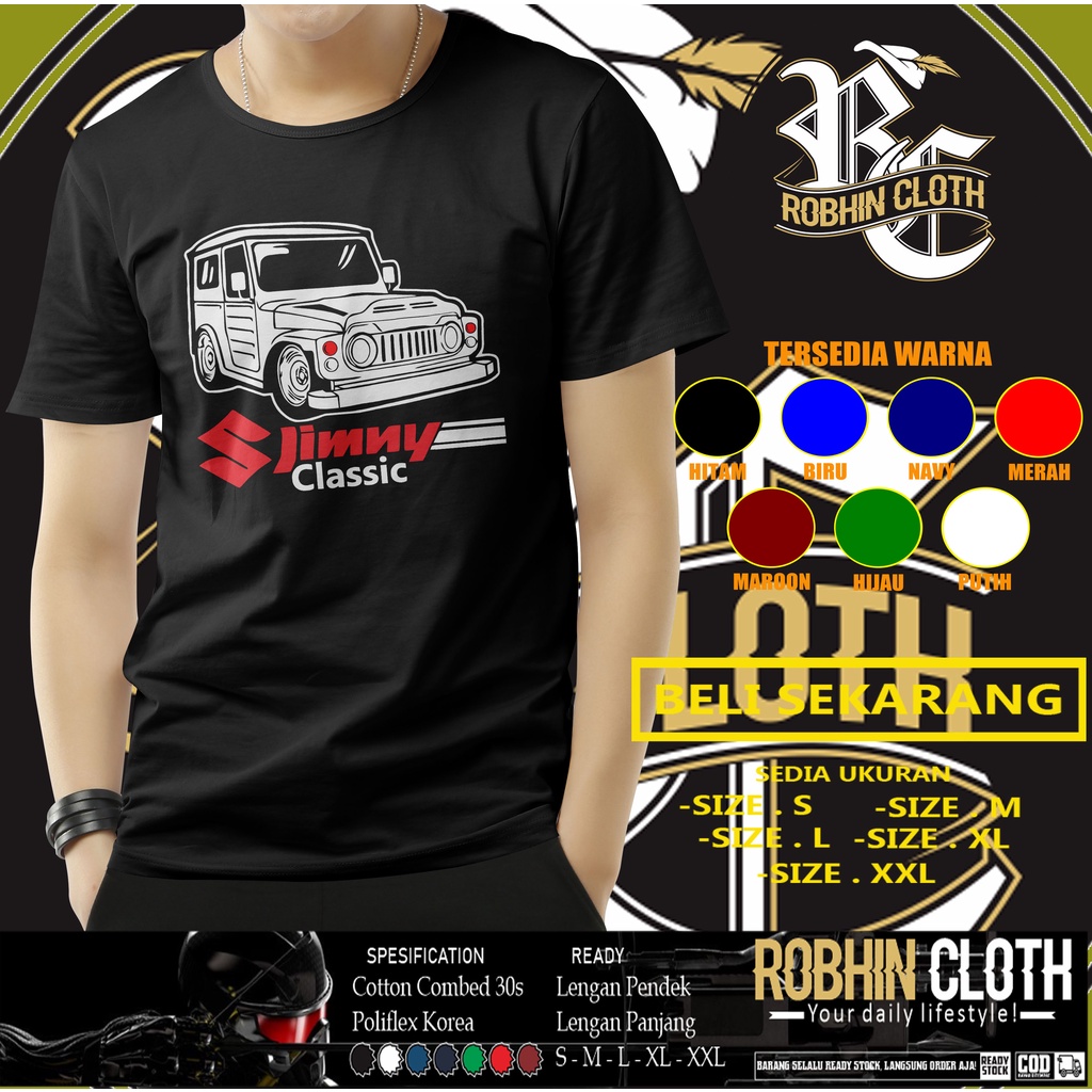 Kaos Mobil Suzuki Jimny Classic Baju Otomotif