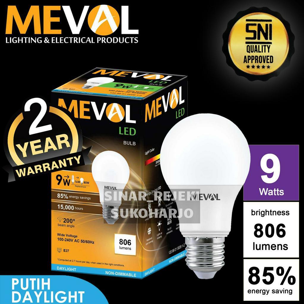 Meval Lampu LED Bulb 9W - Putih