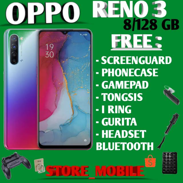 OPPO RENO 3 RAM 8GB ROM 128GB GARANSI RESMI OPPO | Shopee Indonesia