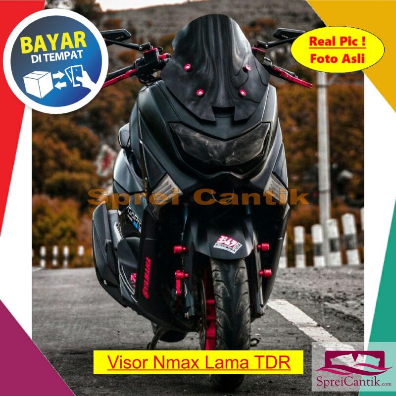 Visor Nmax Lama Model TDR Tinggi 39 cm - Variasi Aksesoris Windshield Kaca Motor N max Old 2015-2019