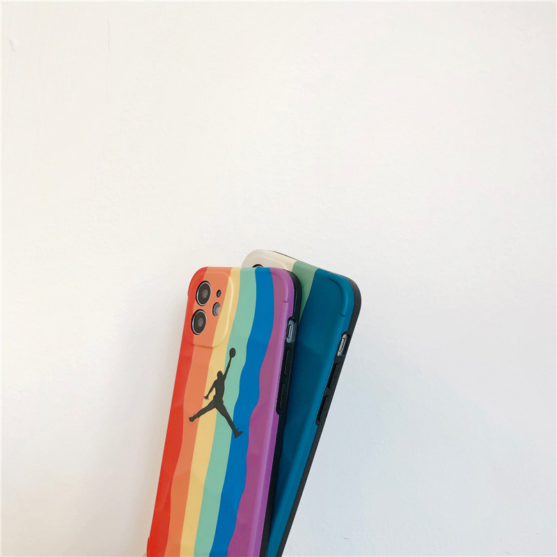 Casing Soft Case Silikon Warna Pelangi Untuk Iphone 11 Pro Max / Xs Max / Xr / 8 + / 7 + / 12 Pro Max