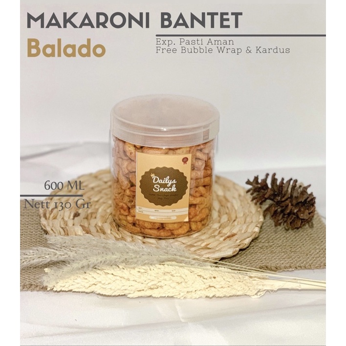 

SNACK KILOAN / MAKANAN RINGAN TOPLES - MAKARONI BANTET BALADO130 GRAM