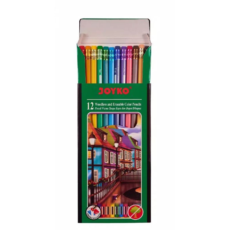 Pensil Warna Joyko Bisa Dihapus 12 Warna