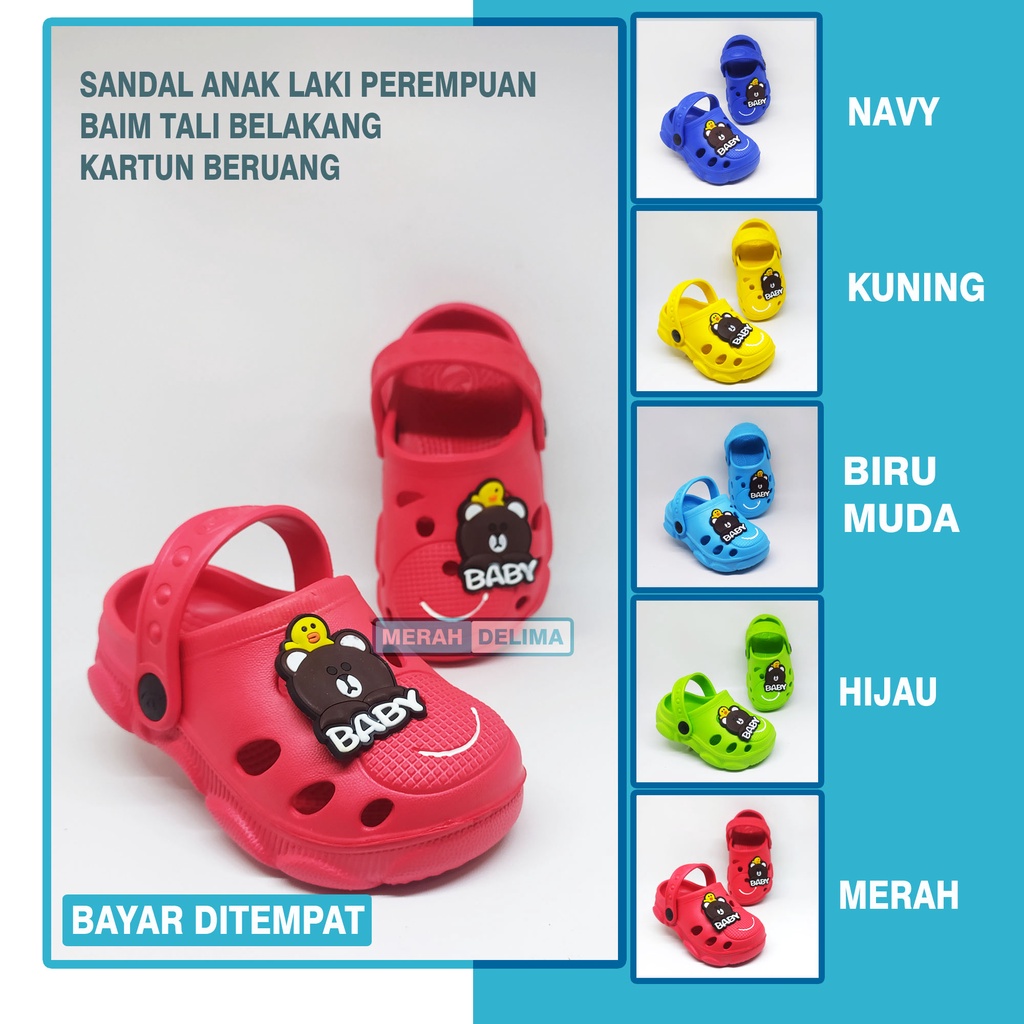 MD 79 - Sandal Baim Anak Laki Perempuan Dulux 355E Beruang / Sandal Anak Baim Model Baru