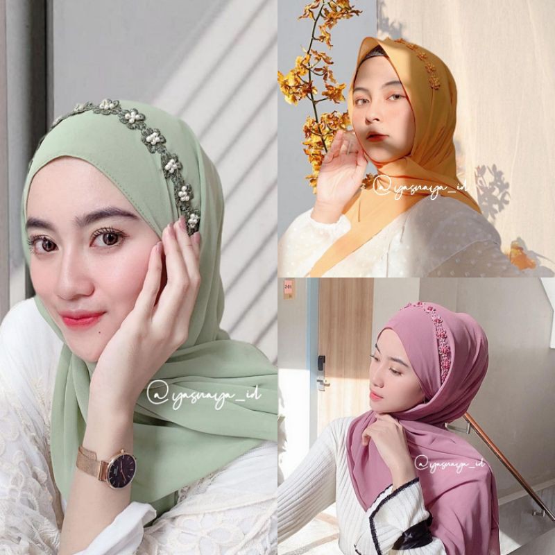 PASHMINA PAYET MUTIARA BUNGA DIAMOND/HIJAB PASHMINA TALI SHANUM