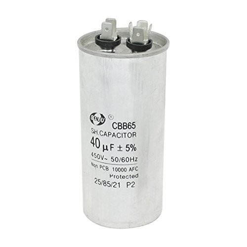 Kapasitor Kaleng Motor Mesin AC Capacitor 2Pin 40uF 450Vac CBB65