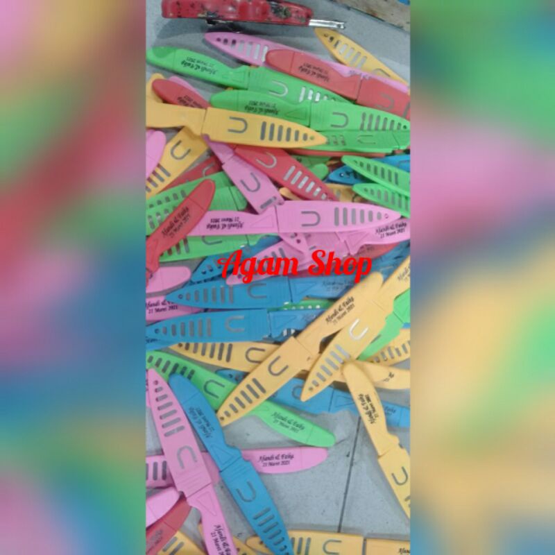 

souvenir pisau sarung sablon nama kemas mika isi 100 pcs