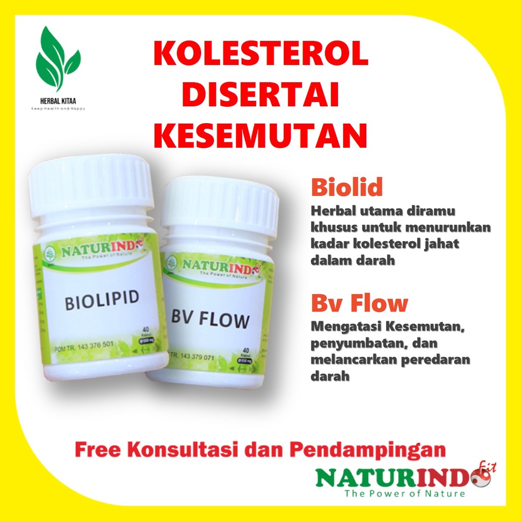 Biolipid Obat Herbal Kolesterol Menghancurkan lemak jahat melancarkan aliran darah Naturindo-Kolesterol+Kesemutan