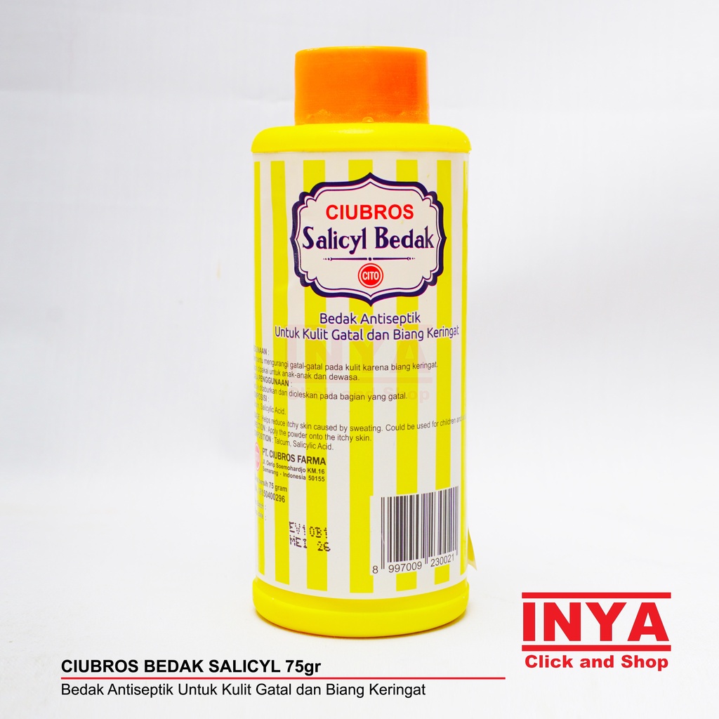 SALICYL BEDAK ORIGINAL CIUBROS TALC 75gr CITO - Bedak Kulit