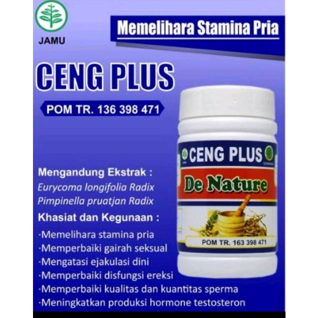 ceng plus de nature herbal suplemen pria dewasa asli original bpom