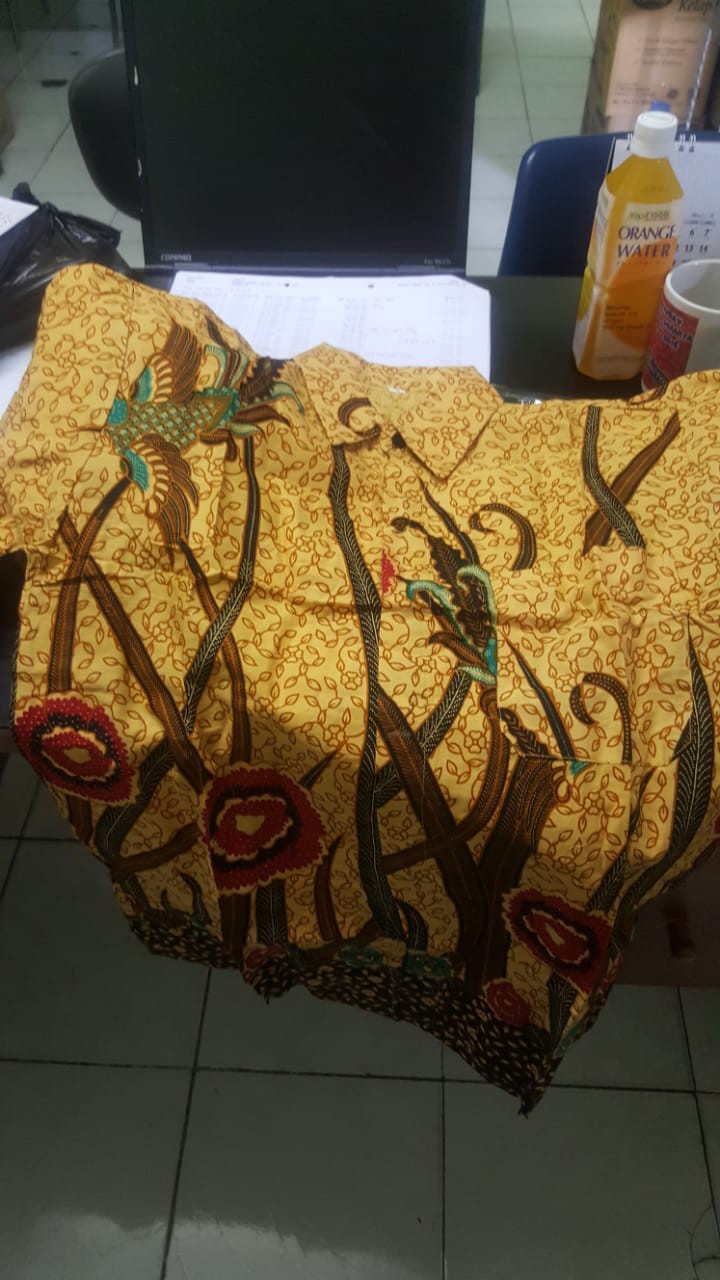 Cod - Dt Collection - Kemeja Batik Pria Lengan Pendekmotif Ilalang Sogan