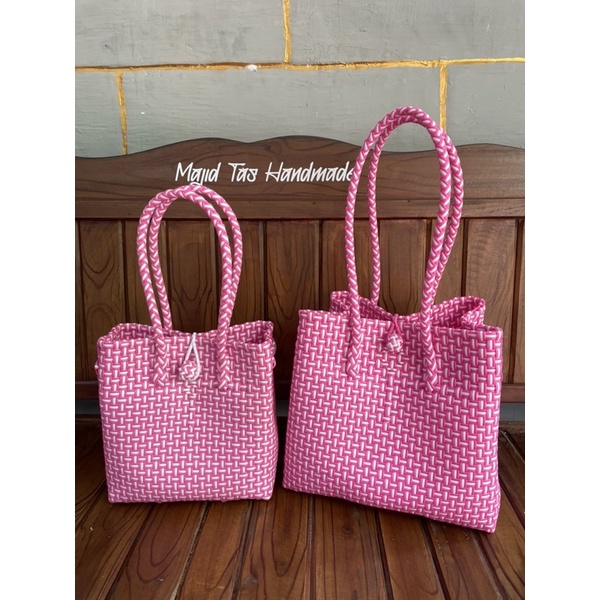 Tas Jali Premium Pink Putih Bahan Kokoh Tebal