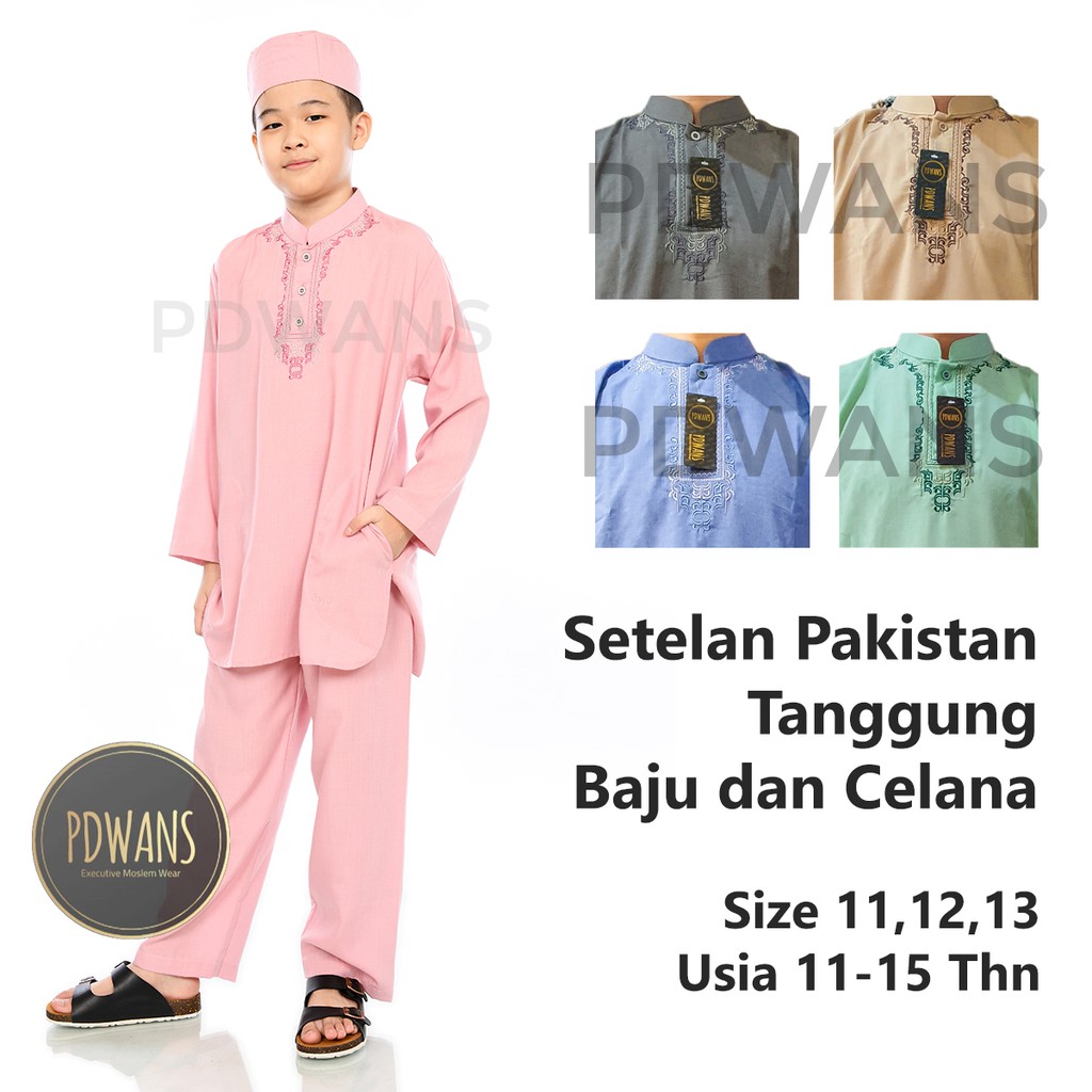 BAJU KOKO Setelan Pakistan Remaja Warna Ukuran Tanggung 11 12 13 14 15 Tahun BGM04 - PDWANS