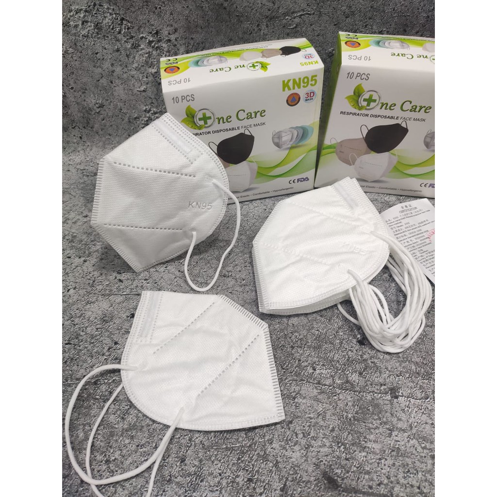 PER 1 BOX 10 PC - MASKER KN95 MURAH NECARE NE CARE KAWAT DALAM &amp; LUAR  - WHITE